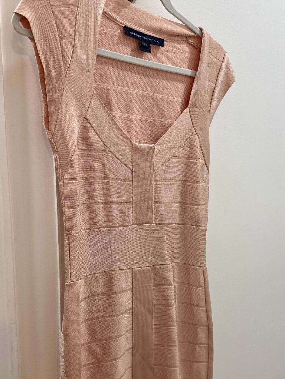 French connection body con pink dress, size 4